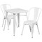 Emma and Oliver Commercial Grade 23.75" Square Metal Indoor-Outdoor Table Set w/ 2 Stack Chairs